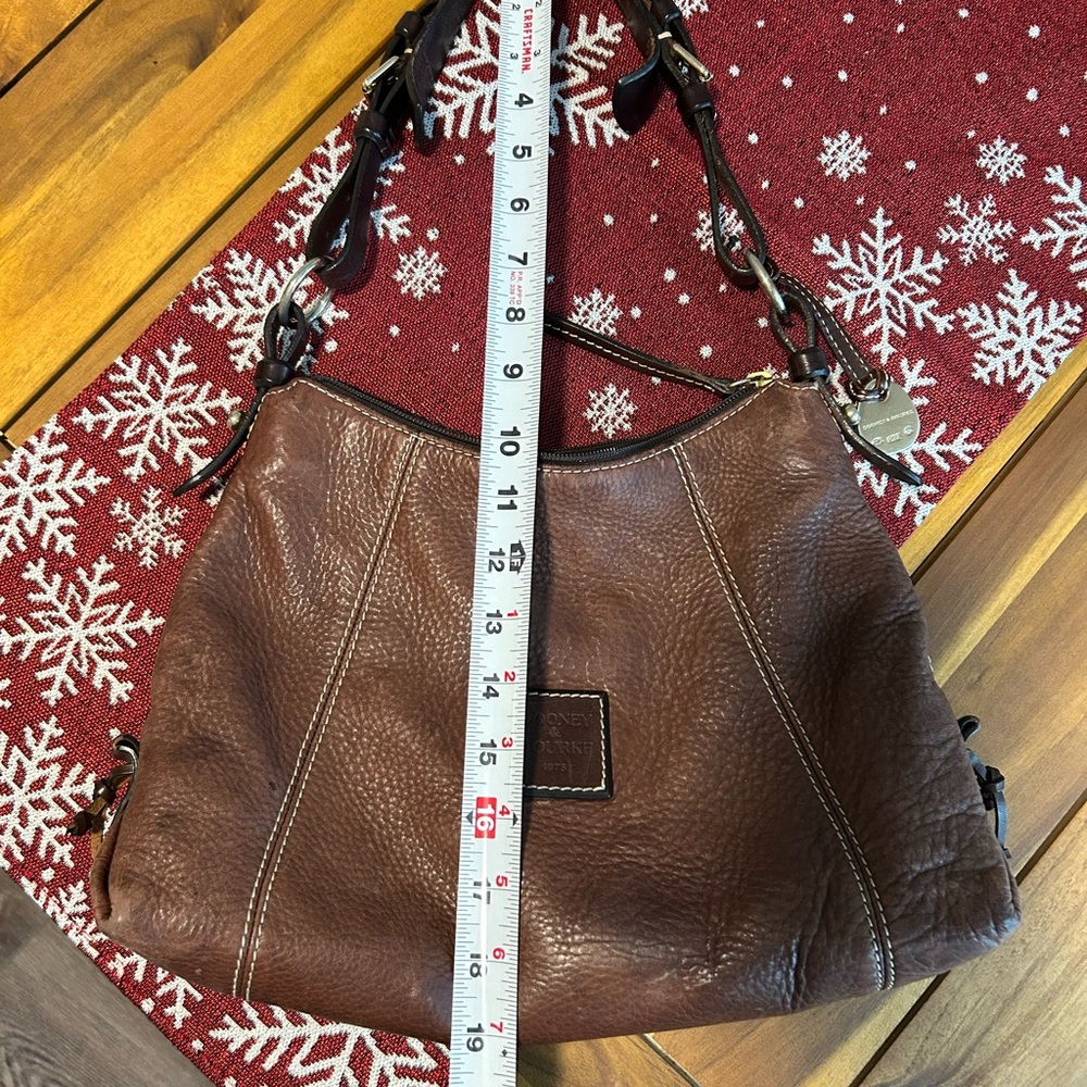 Dooney & Bourke Rich Brown Leather Shoulder Bag - Picture 4 of 9